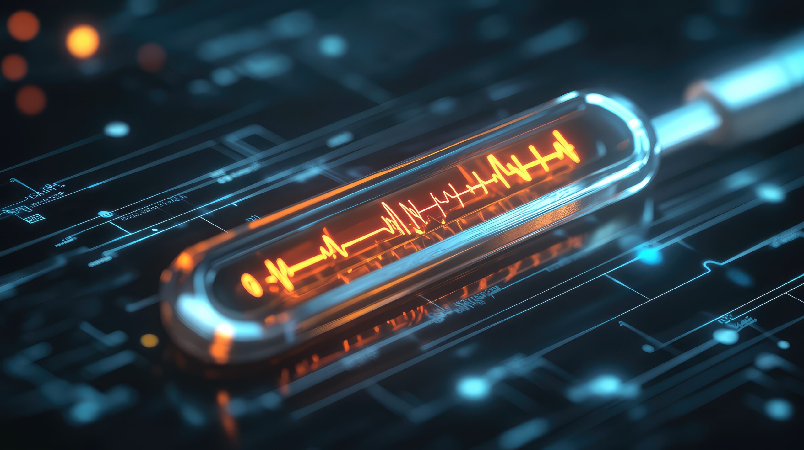 display medical thermometer simulation in hud style