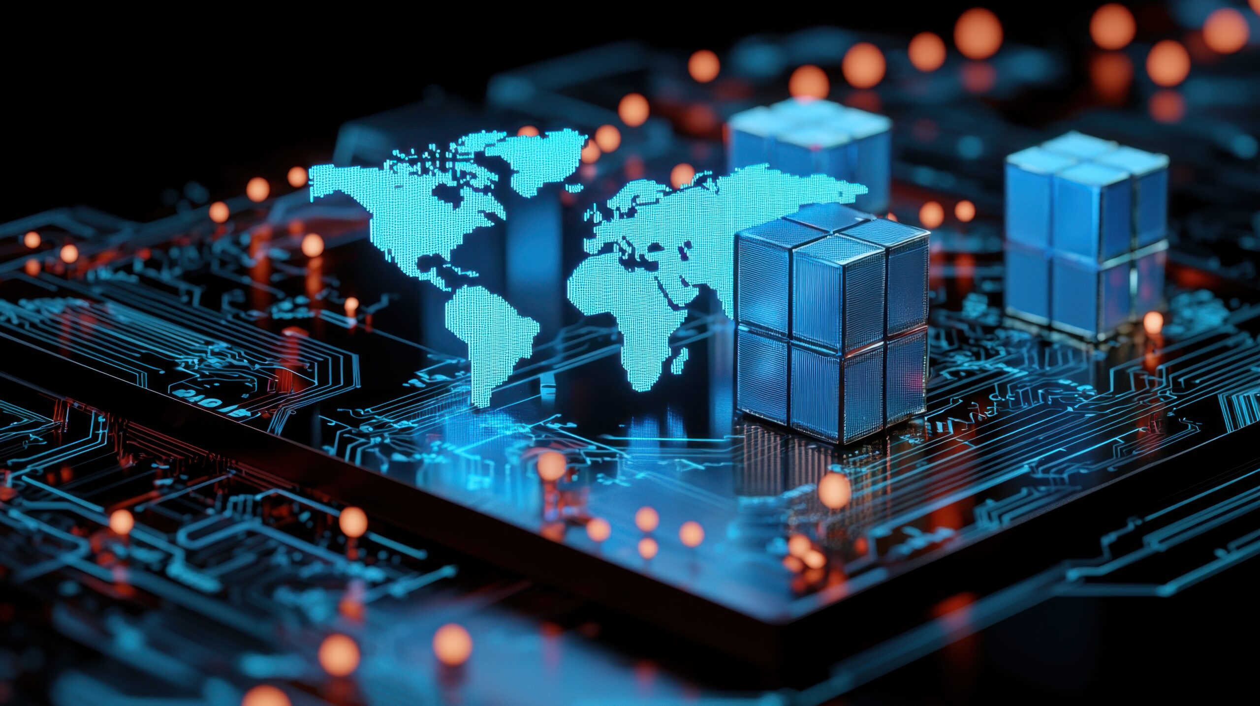 Digital representation of global trade taxes and fees, emphasizing transparent online transactions and accurate cross-border pricing.